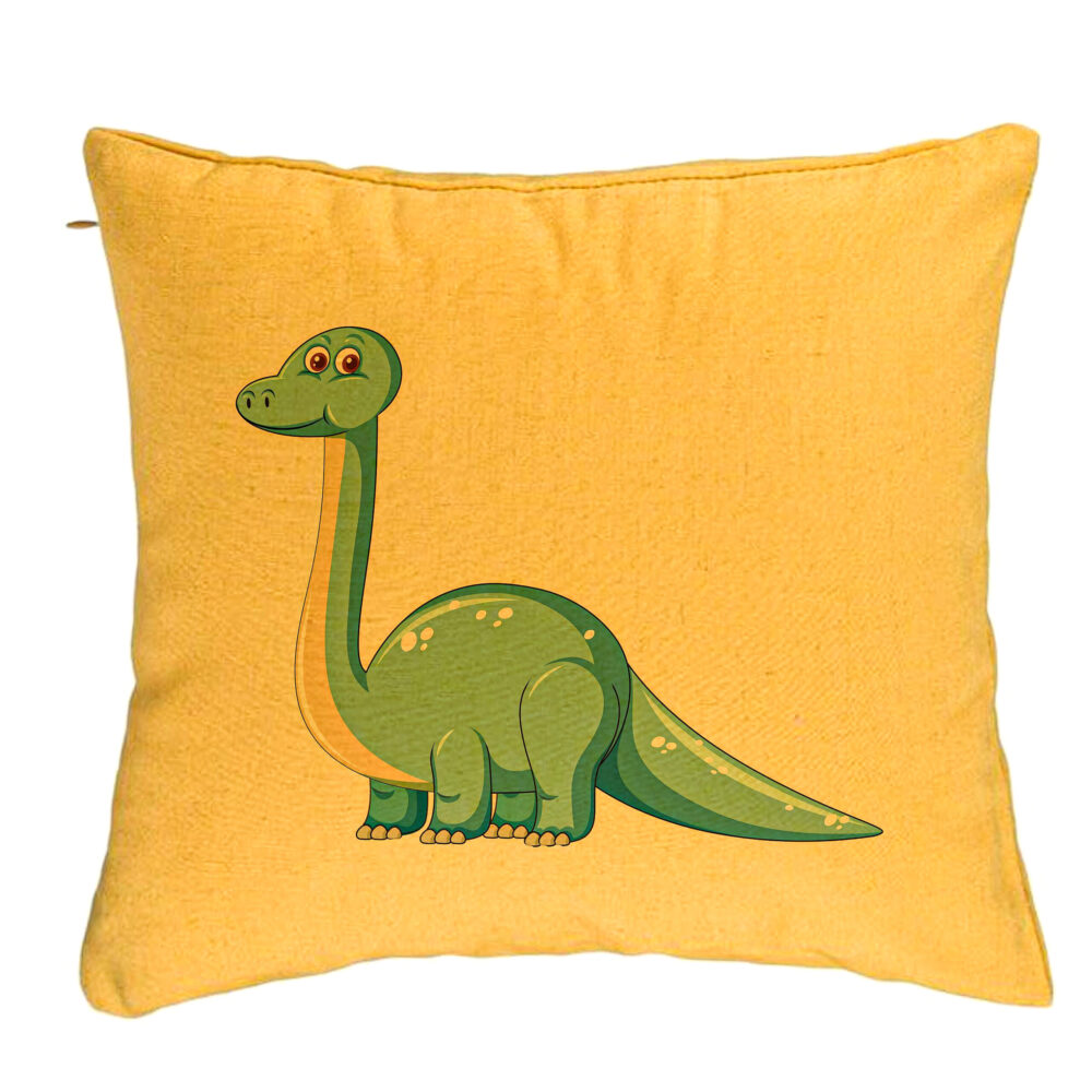 Perna Decorativa, Model copii, Blue Dinozaur, 40x40 cm, Galben, Husa Detasabila, Burduf 5 Perna Decorativa