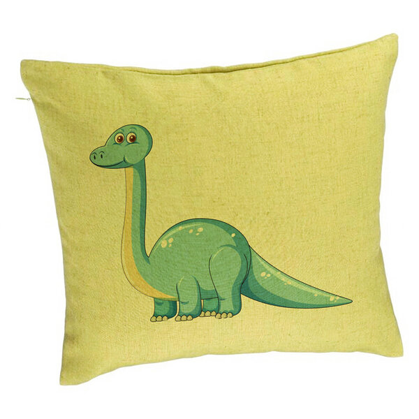 Perna Decorativa, Model copii, Blue Dinozaur, 40x40 cm, Verde, Husa Detasabila, Burduf 5 Perna Decorativa