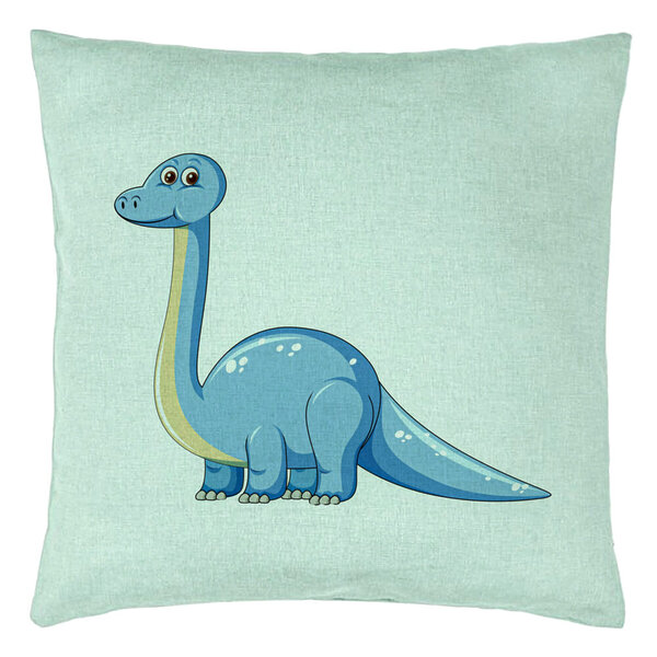 Perna Decorativa, Model copii, Blue Dinozaur, 40x40 cm, Verde Menta, Husa Detasabila, Burduf 15 Perna Decorativa