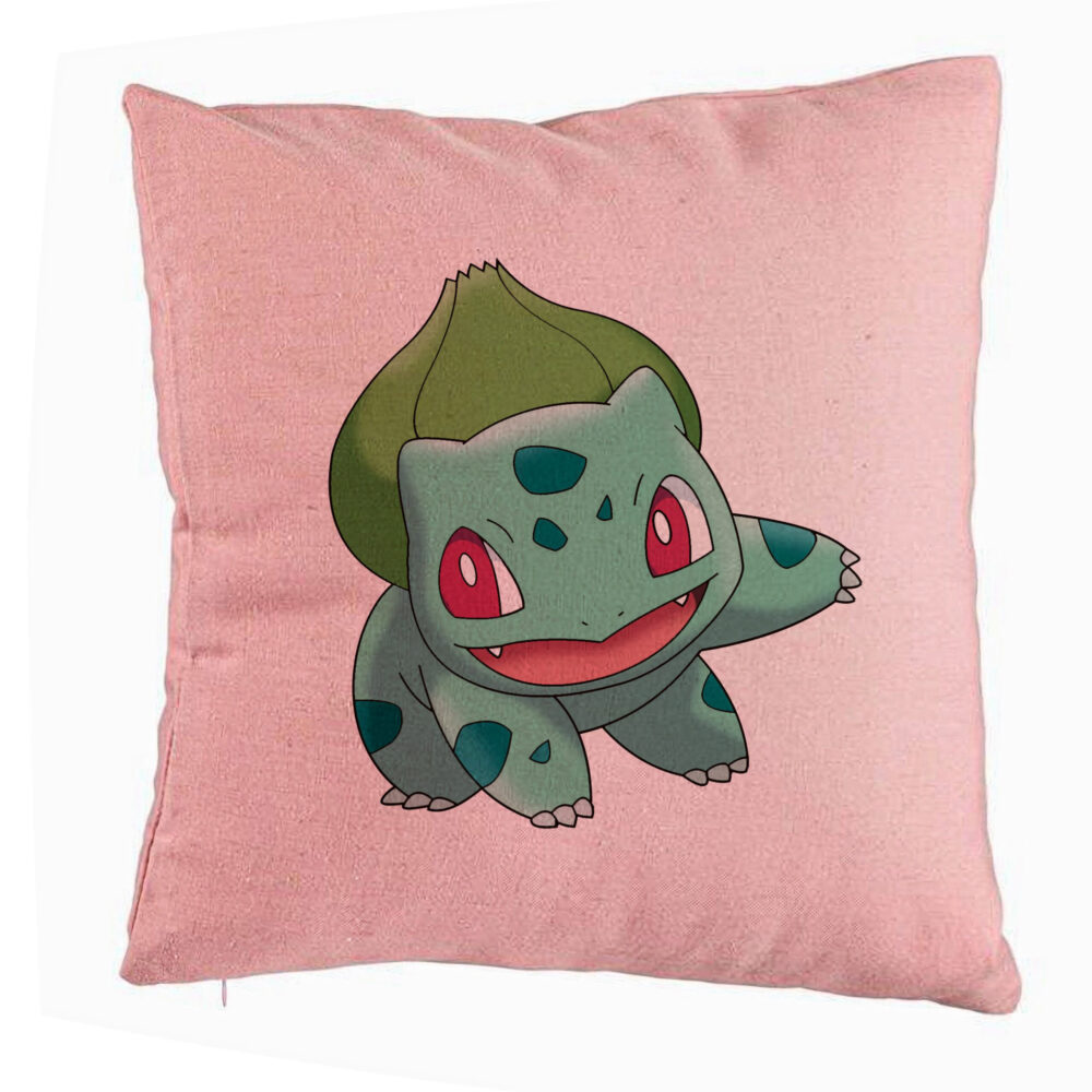 Perna Decorativa, Model copii Bulbasaur, 40x40 cm, Roz, Husa Detasabila, Burduf 5 Perna Decorativa