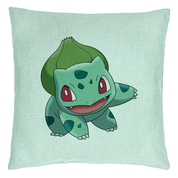 Perna Decorativa, Model copii Bulbasaur, 40x40 cm, Verde Menta, Husa Detasabila, Burduf 15 Perna Decorativa