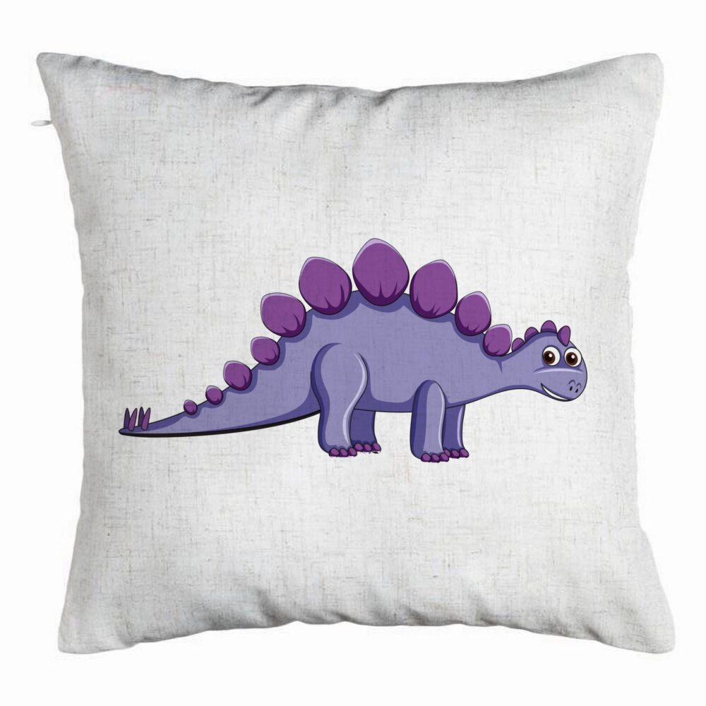 Perna Decorativa, Model copii Dinozaur Mov, 40x40 cm, Alb Murdar, Husa Detasabila, Burduf 5 Perna Decorativa