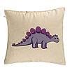 Perna Decorativa, Model copii Dinozaur Mov, 40x40 cm, Bej, Husa Detasabila, Burduf 7 Perna Decorativa