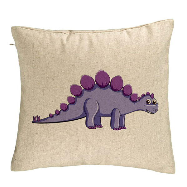 Perna Decorativa, Model copii Dinozaur Mov, 40x40 cm, Bej, Husa Detasabila, Burduf 5 Perna Decorativa