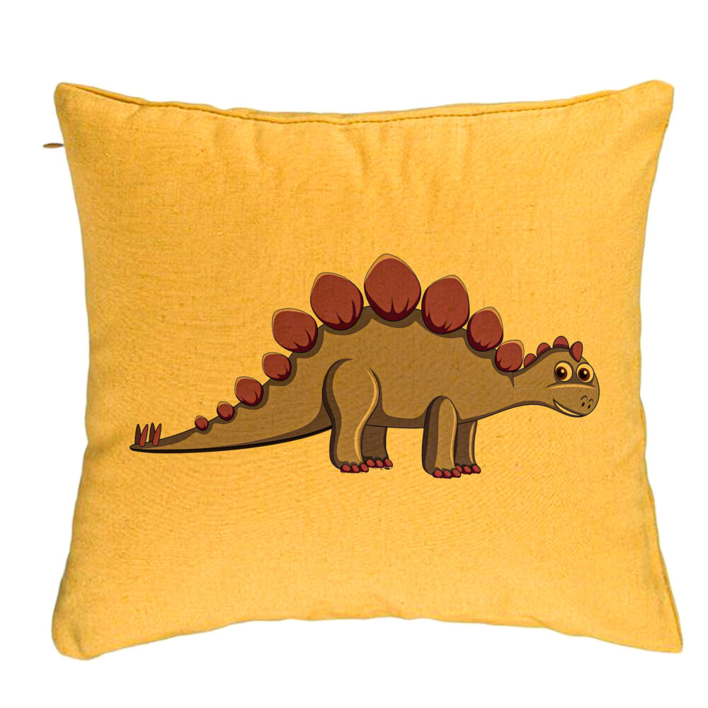 Perna Decorativa, Model copii Dinozaur Mov, 40x40 cm, Galben, Husa Detasabila, Burduf 5 Perna Decorativa