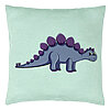 Perna Decorativa, Model copii Dinozaur Mov, 40x40 cm, Verde Menta, Husa Detasabila, Burduf 22 Perna Decorativa