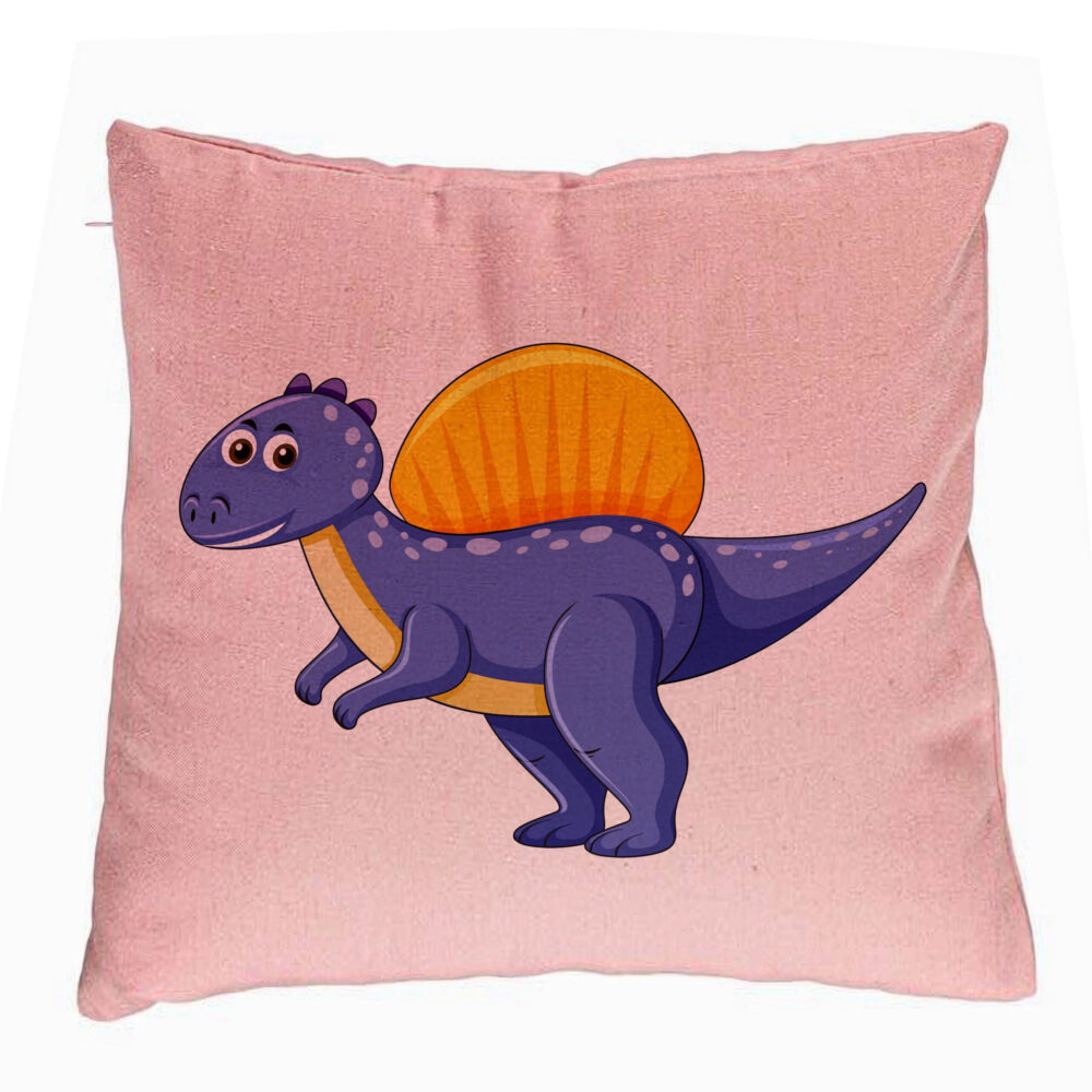 Perna Decorativa, Model copii Dinozaur Mov inchis, 40x40 cm, Roz, Husa Detasabila, Burduf 5 Perna Decorativa