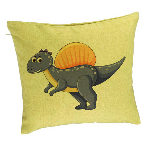 Perna Decorativa, Model copii Dinozaur Mov inchis, 40x40 cm, Verde, Husa Detasabila, Burduf 5 Perna Decorativa