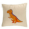 Perna Decorativa, Model copii Dinozaur Portocaliu, 40x40 cm, Bej, Husa Detasabila, Burduf 7 Perna Decorativa