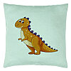 Perna Decorativa, Model copii Dinozaur Portocaliu, 40x40 cm, Verde Menta, Husa Detasabila, Burduf 22 Perna Decorativa