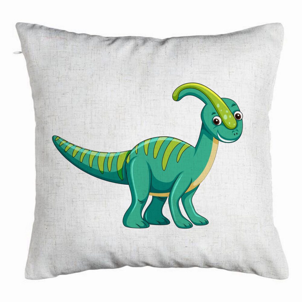 Perna Decorativa, Model copii Dinozaur Verde, 40x40 cm, Alb Murdar, Husa Detasabila, Burduf 5 Perna Decorativa