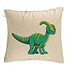 Perna Decorativa, Model copii Dinozaur Verde, 40x40 cm, Bej, Husa Detasabila, Burduf 7 Perna Decorativa