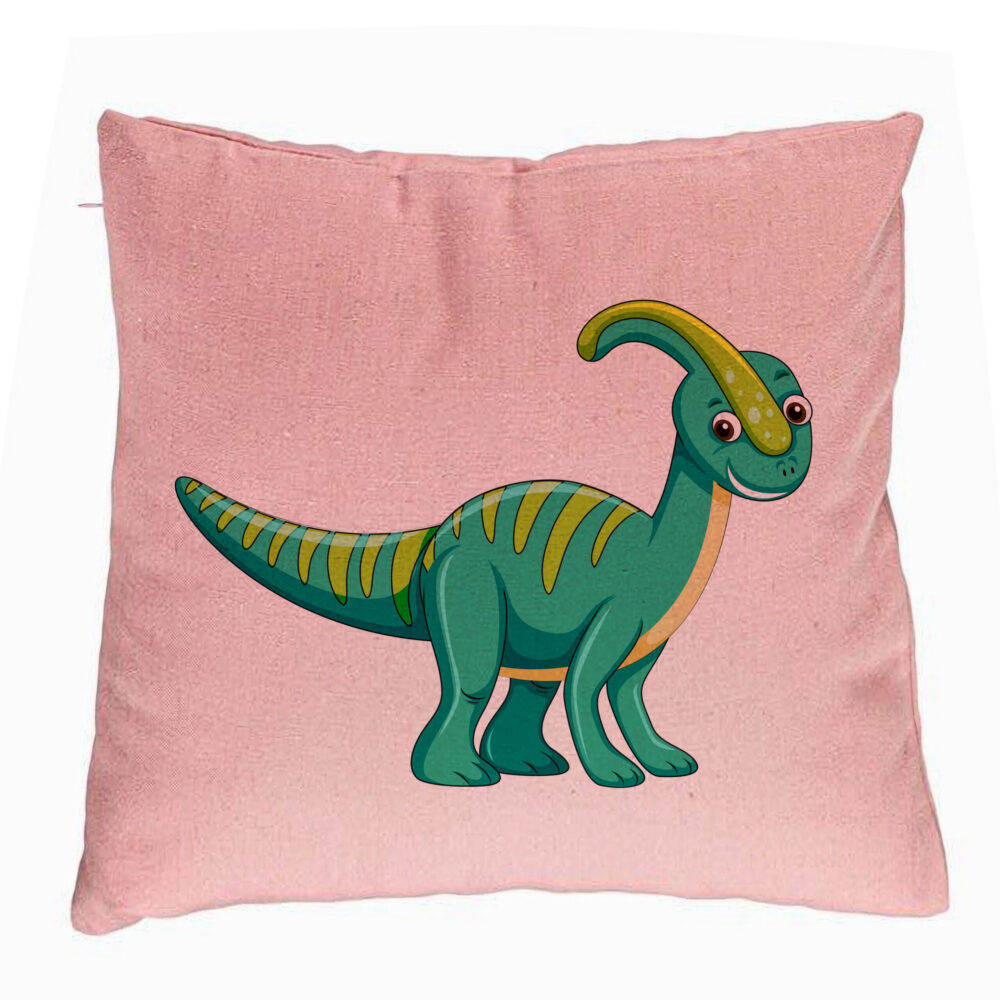 Perna Decorativa, Model copii Dinozaur Verde, 40x40 cm, Roz, Husa Detasabila, Burduf 5 Perna Decorativa