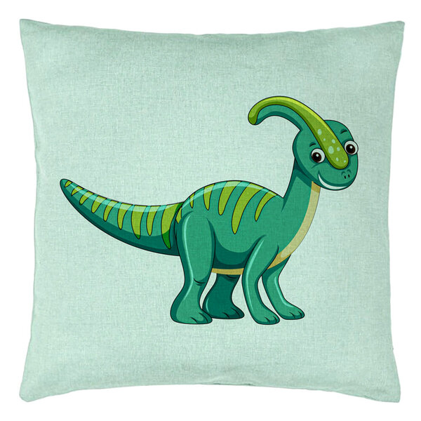 Perna Decorativa, Model copii Dinozaur Verde Menta, 40x40 cm, Verde Menta, Husa Detasabila, Burduf 15 Perna Decorativa