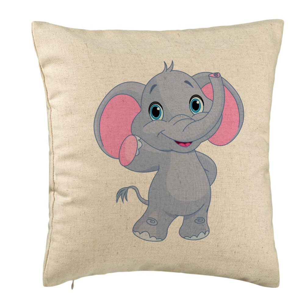Perna Decorativa, Model copii Elefant, 40x40 cm, Bej, Husa Detasabila, Burduf 5 Perna Decorativa