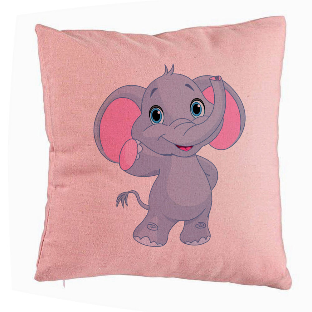 Perna Decorativa, Model copii Elefant, 40x40 cm, Roz, Husa Detasabila, Burduf 5 Perna Decorativa