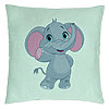 Perna Decorativa, Model copii Elefant, 40x40 cm, Verde Menta, Husa Detasabila, Burduf 22 Perna Decorativa