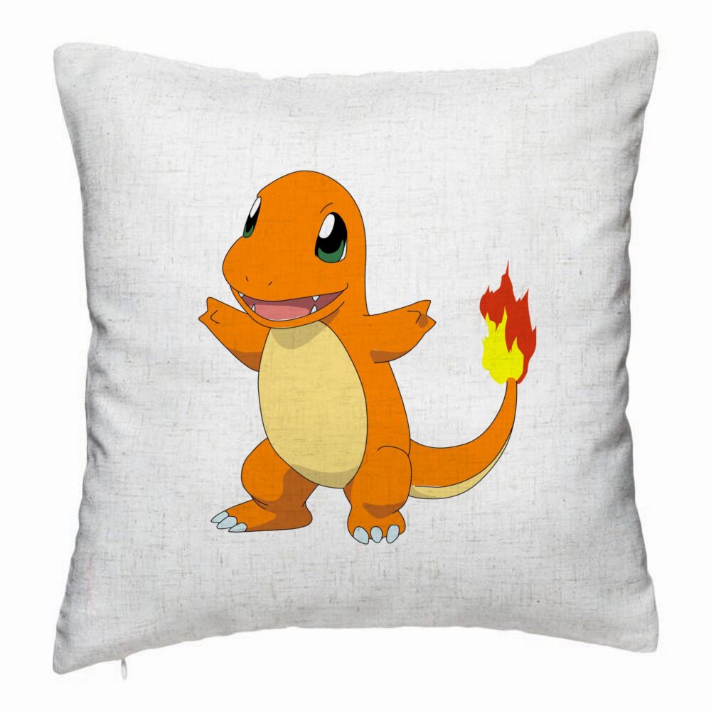 Perna Decorativa, Model copii Fire Lizard, 40x40 cm, Alb Murdar, Husa Detasabila, Burduf 5 Perna Decorativa