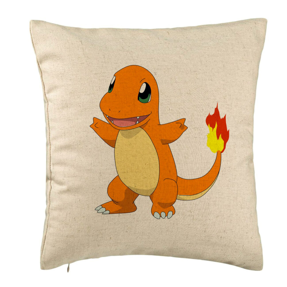 Perna Decorativa, Model copii Fire Lizard, 40x40 cm, Bej, Husa Detasabila, Burduf 5 Perna Decorativa