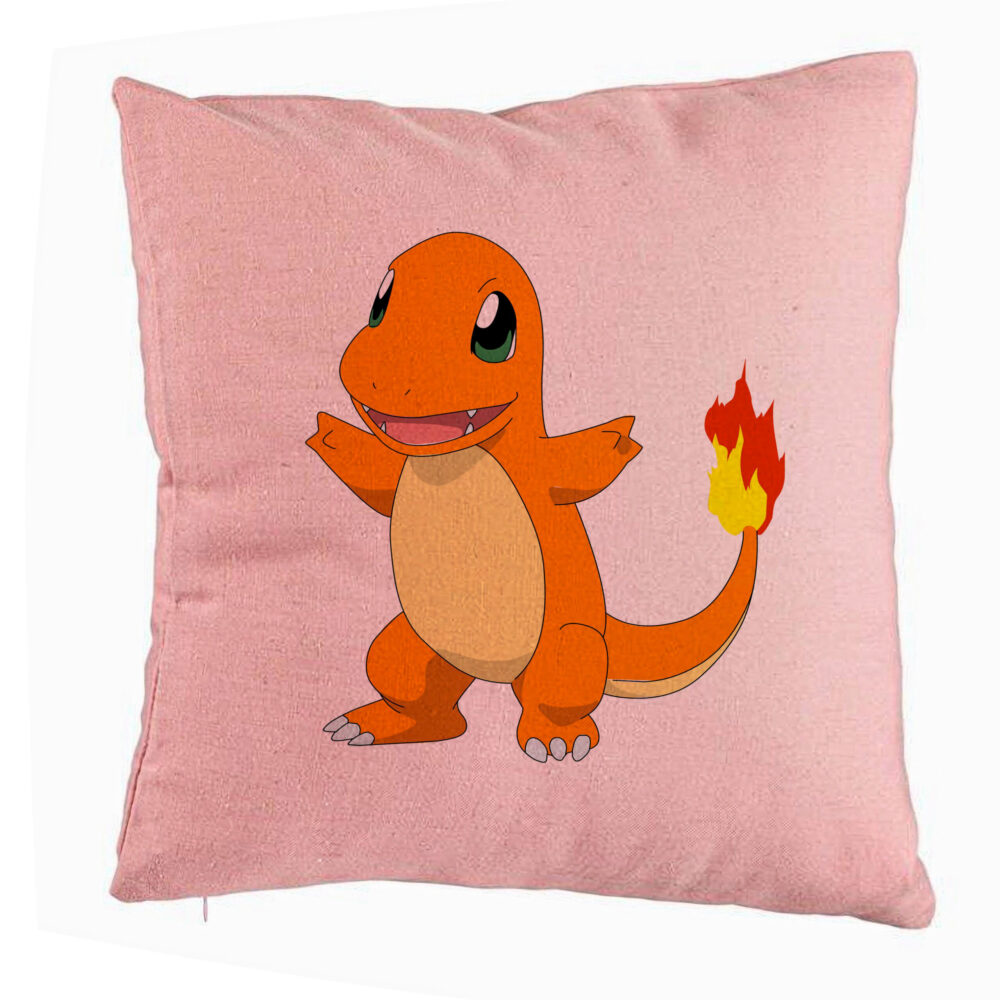 Perna Decorativa, Model copii Fire Lizard, 40x40 cm, Roz, Husa Detasabila, Burduf 5 Perna Decorativa