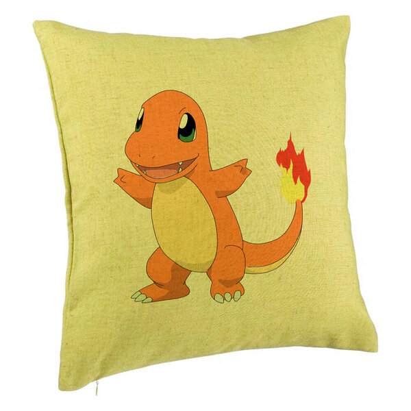 Perna Decorativa, Model copii Fire Lizard, 40x40 cm, Verde, Husa Detasabila, Burduf 5 Perna Decorativa