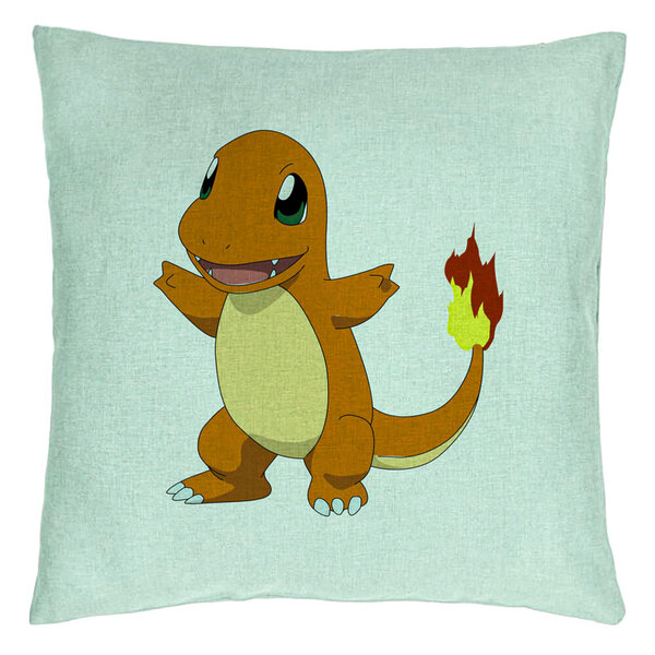 Perna Decorativa, Model copii Fire Lizard, 40x40 cm, Verde Menta, Husa Detasabila, Burduf 15 Perna Decorativa