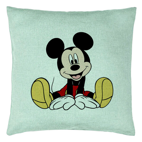 Perna Decorativa, Model copii Mickey Mouse, 40x40 cm, Verde Menta, Husa Detasabila, Burduf 15 Perna Decorativa