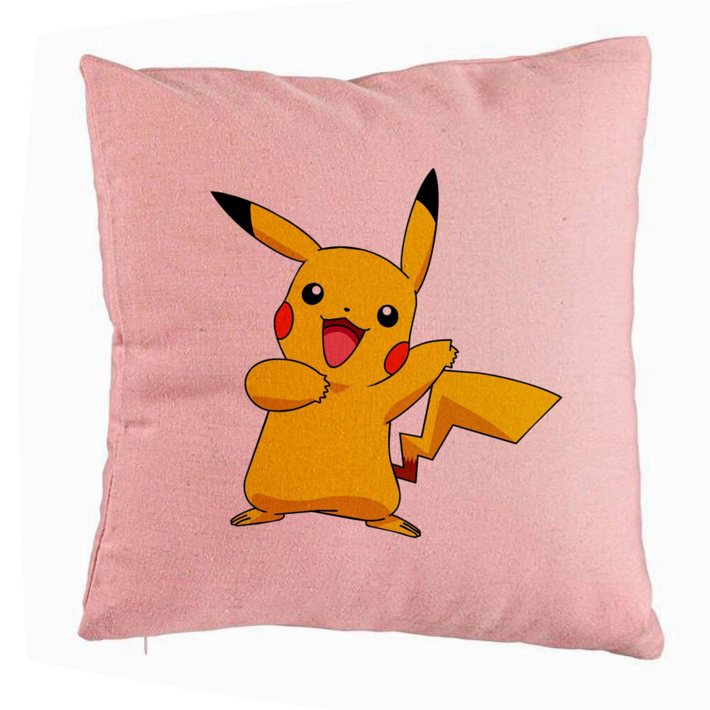 Perna Decorativa, Model copii Pikachu, 40x40 cm, Roz, Husa Detasabila, Burduf 5 Perna Decorativa