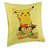 Perna Decorativa, Model copii Pikachu Pokemon, 40x40 cm, Verde, Husa Detasabila, Burduf 7 Perna Decorativa