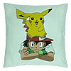 Perna Decorativa, Model copii Pikachu Pokemon, 40x40 cm, Verde Menta, Husa Detasabila, Burduf 22 Perna Decorativa