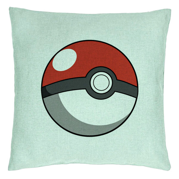 Perna Decorativa, Model copii Pokeball, 40x40 cm, Verde Menta, Husa Detasabila, Burduf 15 Perna Decorativa