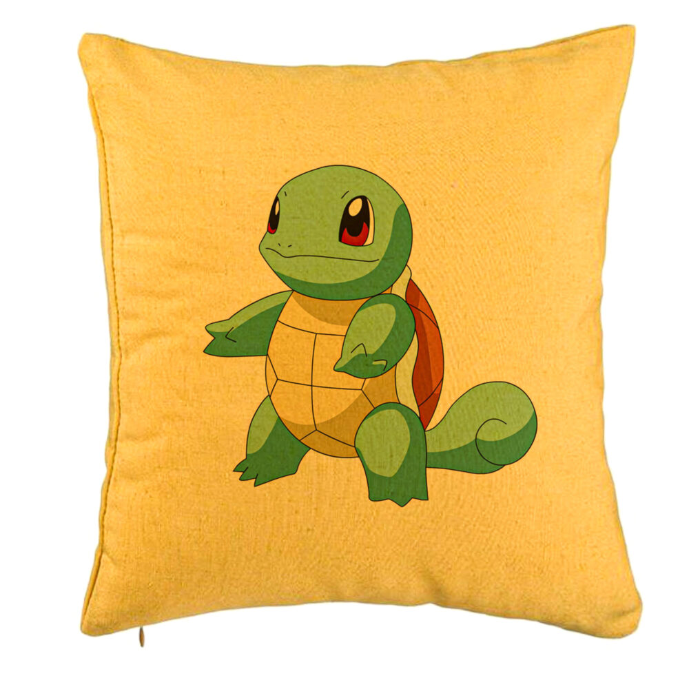 Perna Decorativa, Model copii Squirtle, 40x40 cm, Galben, Husa Detasabila, Burduf 5 Perna Decorativa