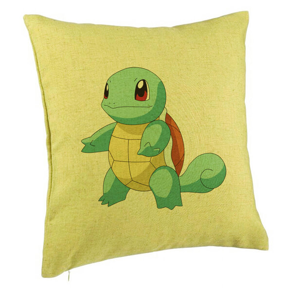 Perna Decorativa, Model copii Squirtle, 40x40 cm, Verde, Husa Detasabila, Burduf 5 Perna Decorativa