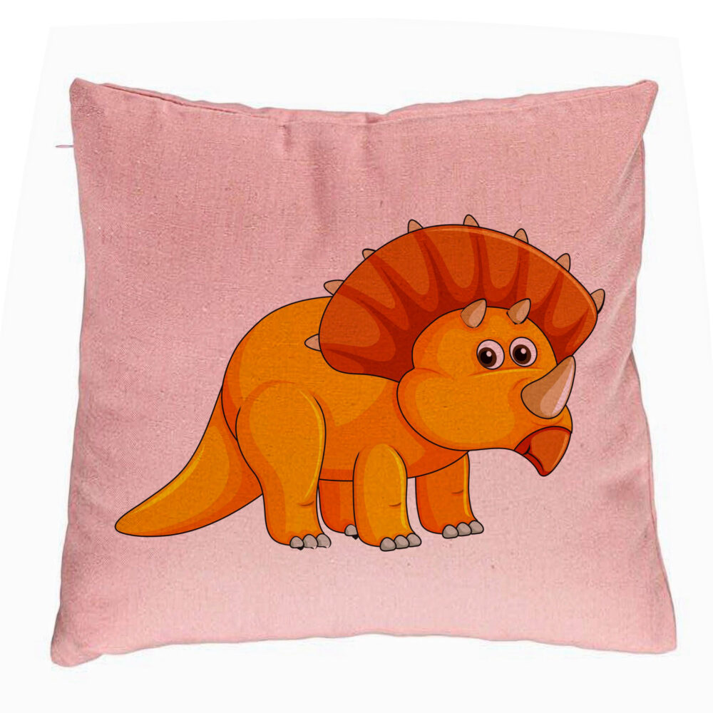 Perna Decorativa, Model copii cu Rhino, 40x40 cm, Roz, Husa Detasabila, Burduf 5 Perna Decorativa