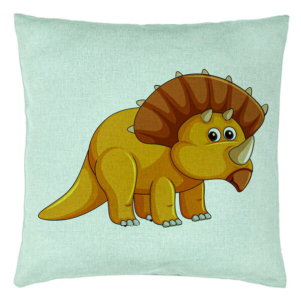 Perna Decorativa, Model copii cu Rhino, 40x40 cm, Verde Menta, Husa Detasabila, Burduf 15 Perna Decorativa