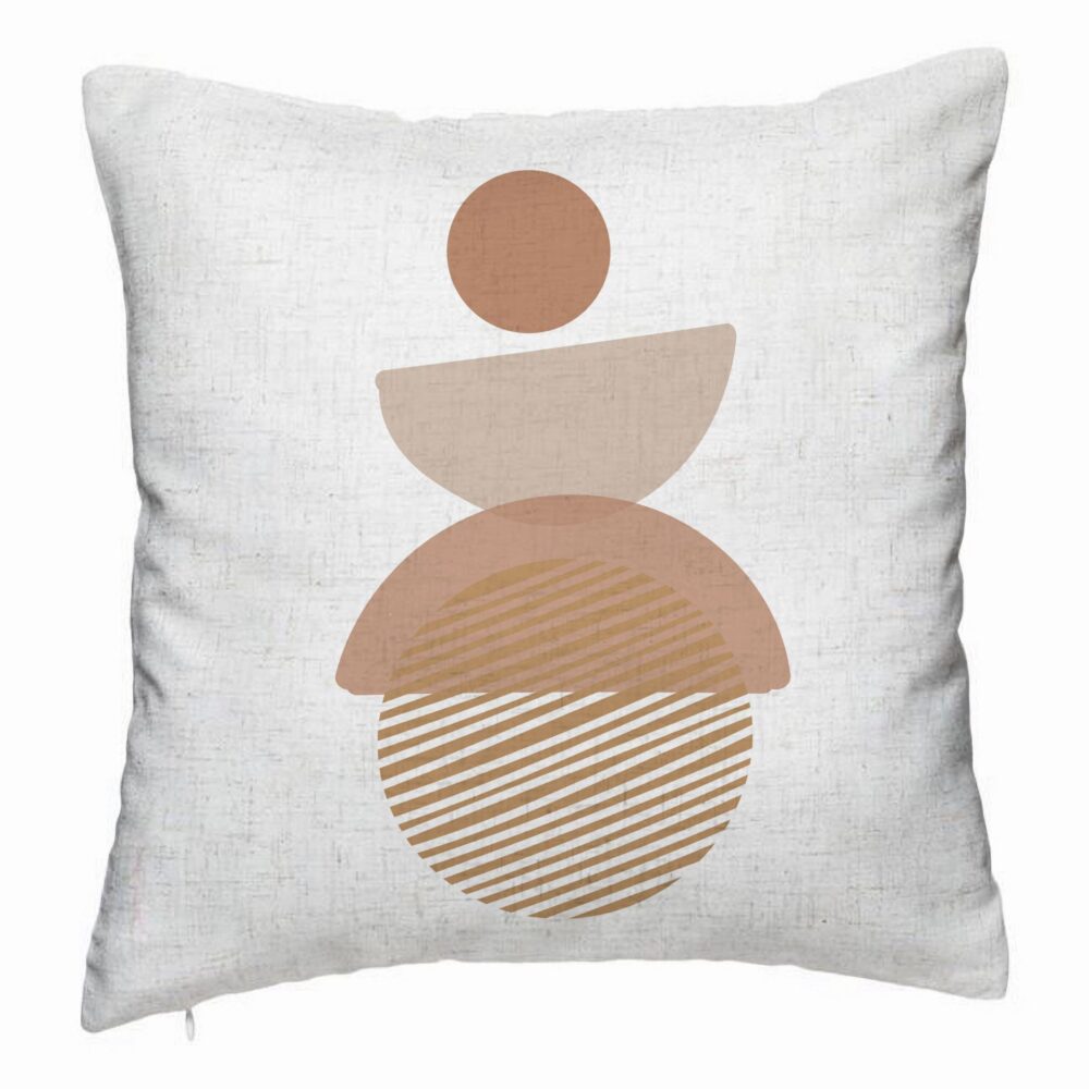 Perna Decorativa, Model cu ModeI Abstract Creativ 1, 40x40 cm, Alb Murdar, Husa Detasabila, Burduf 5 Perna Decorativa