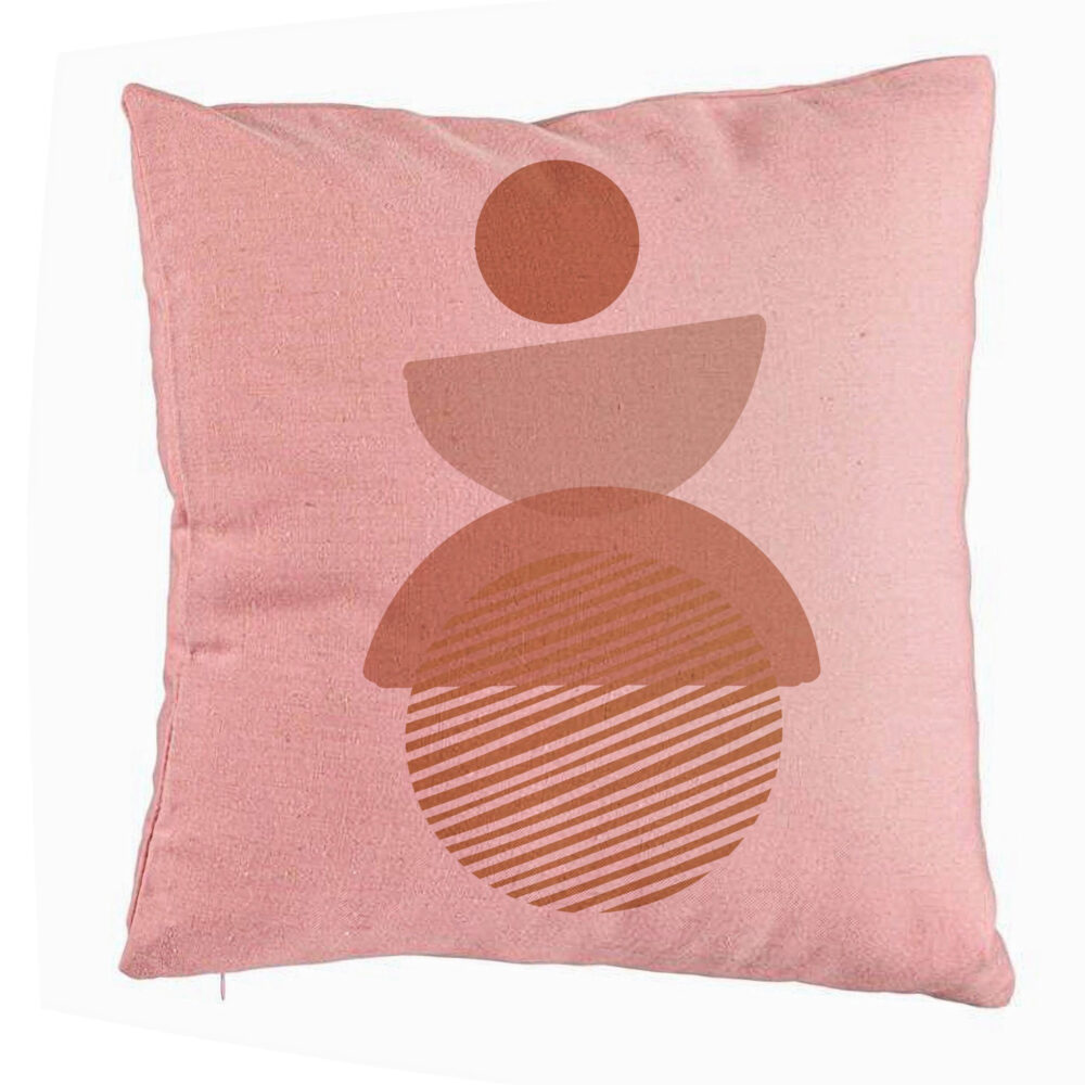 Perna Decorativa, Model cu ModeI Abstract Creativ 1, 40x40 cm, Roz, Husa Detasabila, Burduf 5 Perna Decorativa