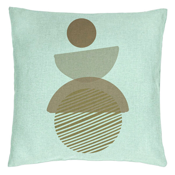 Perna Decorativa, Model cu ModeI Abstract Creativ 1, 40x40 cm, Verde Menta, Husa Detasabila, Burduf 13 Perna Decorativa