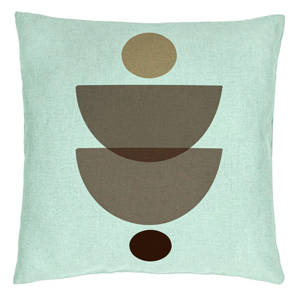 Perna Decorativa, Model cu Model Abstract Creativ 3, 40x40 cm, Verde Menta, Husa Detasabila, Burduf 15 Perna Decorativa