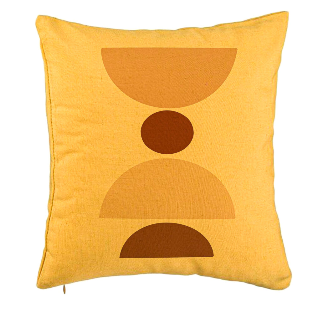 Perna Decorativa, Model cu Model Abstract Creativ 4, 40x40 cm, Galben, Husa Detasabila, Burduf 5 Perna Decorativa