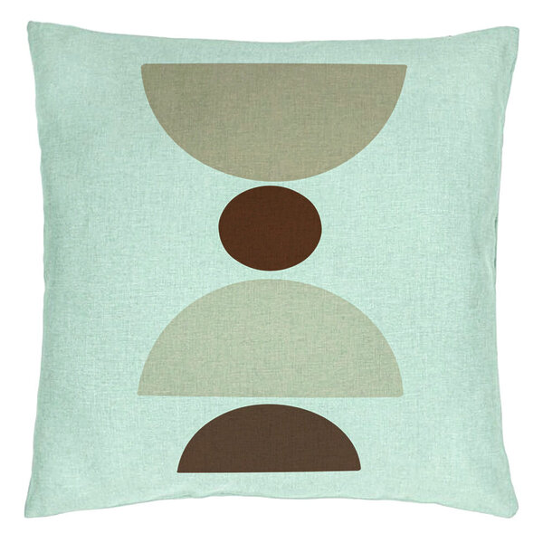 Perna Decorativa, Model cu Model Abstract Creativ 4, 40x40 cm, Verde Menta, Husa Detasabila, Burduf 15 Perna Decorativa