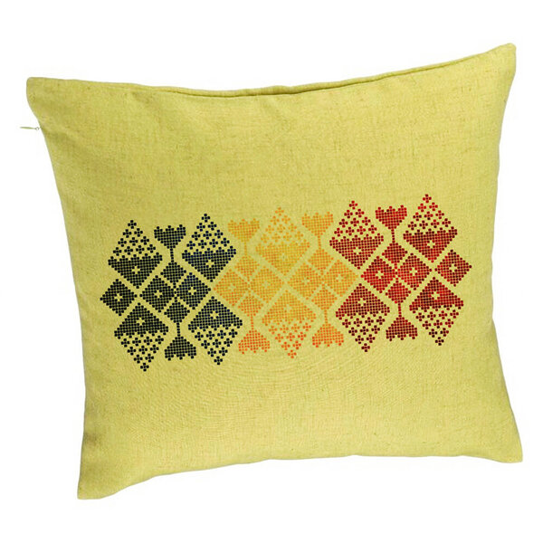Perna Decorativa, Model cu Motive Locale, 40x40 cm, Verde, Husa Detasabila, Burduf 5 Perna Decorativa