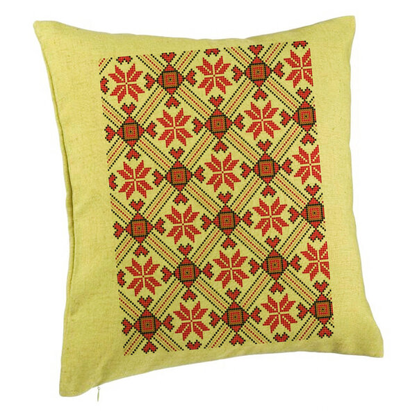 Perna Decorativa, Model cu Motive Romanesti 2, 40x40 cm, Verde, Husa Detasabila, Burduf 5 Perna Decorativa