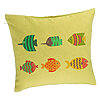 Perna Decorativa, Model cu Pesti Multicolor, 40x40 cm, Verde, Husa Detasabila, Burduf 7 Perna Decorativa