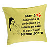 Perna Decorativa, Model pentru Mama 12, 40x40 cm, Verde, Husa Detasabila, Burduf 7 Perna Decorativa
