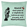 Perna Decorativa, Model pentru Mama 2, 40x40 cm, Verde Menta, Husa Detasabila, Burduf 22 Perna Decorativa
