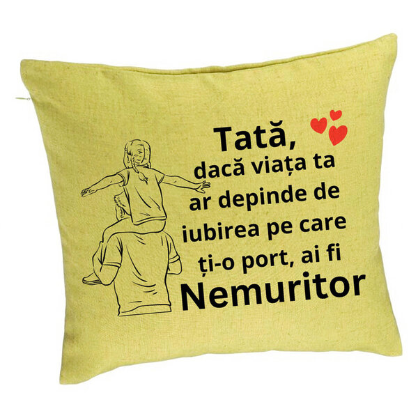 Perna Decorativa, Model pentru Mama 7, 40x40 cm, Verde, Husa Detasabila, Burduf 5 Perna Decorativa