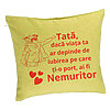 Perna Decorativa, Model pentru Tata 11, 40x40 cm, Verde, Husa Detasabila, Burduf 7 Perna Decorativa