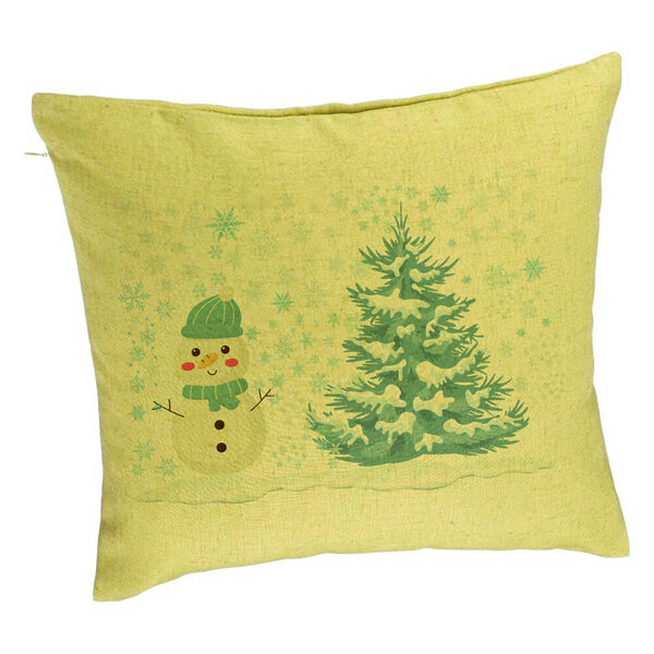 Perna Decorativa Om de Zapada si Brad, 40x40 cm, Verde, Husa Detasabila, Burduf 5 Perna Decorativa Om de Zapada si Brad