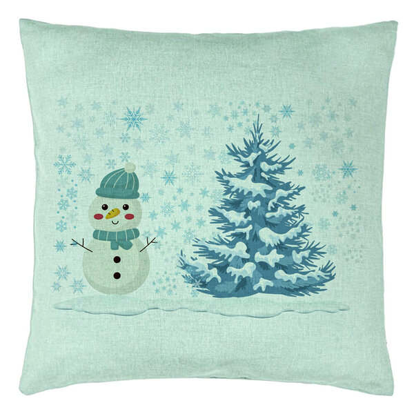 Perna Decorativa Om de Zapada si Brad, 40x40 cm, Verde Menta, Husa Detasabila, Burduf 15 Perna Decorativa Om de Zapada si Brad
